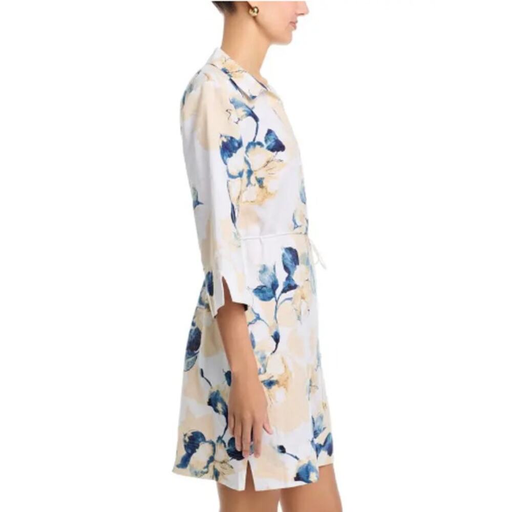 Tommy Bahama White Beleza Blossom 3/4 Sleeves Linen Shift Dress Size S - Picture 11 of 12